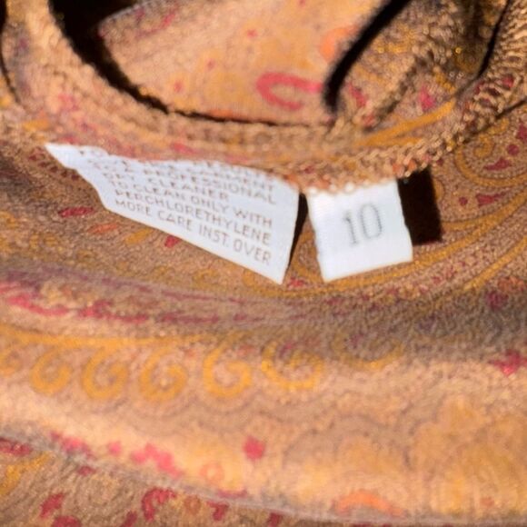 Vintage Calvin Klein 100% Silk Paisley Blouse Size 10 - Picture 5 of 10